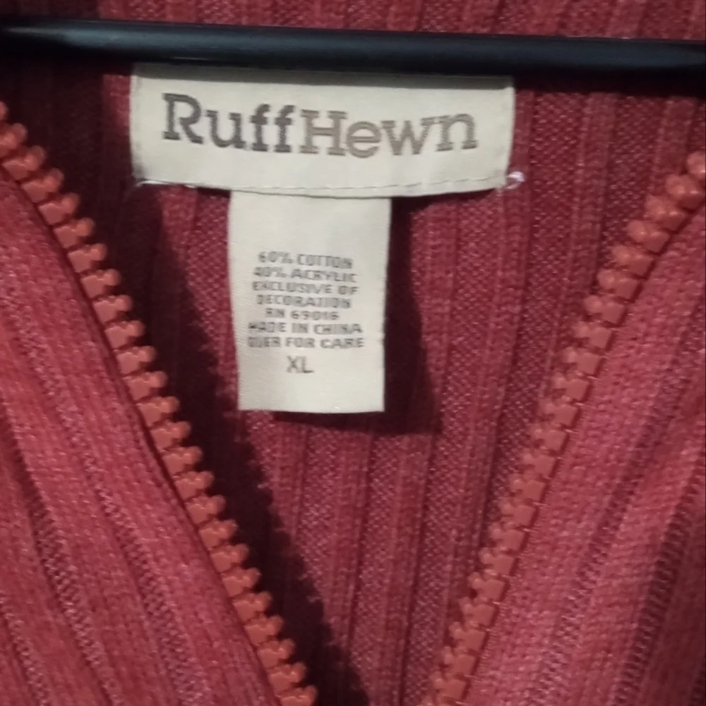 Ruff Hewn Men's Zip-Up Sweater in Rich Orange